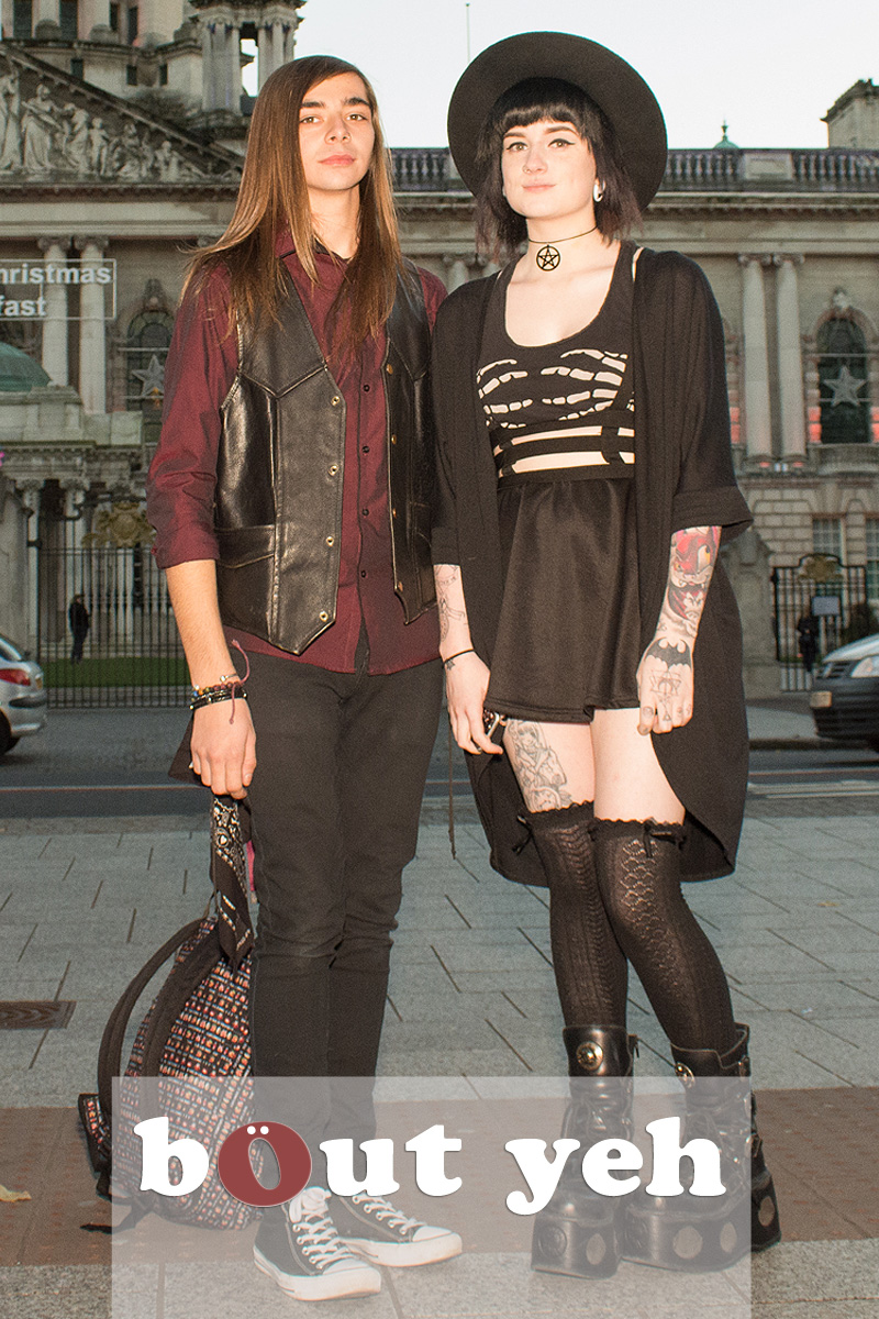Young goth couple in Belfast. Photo 2560.