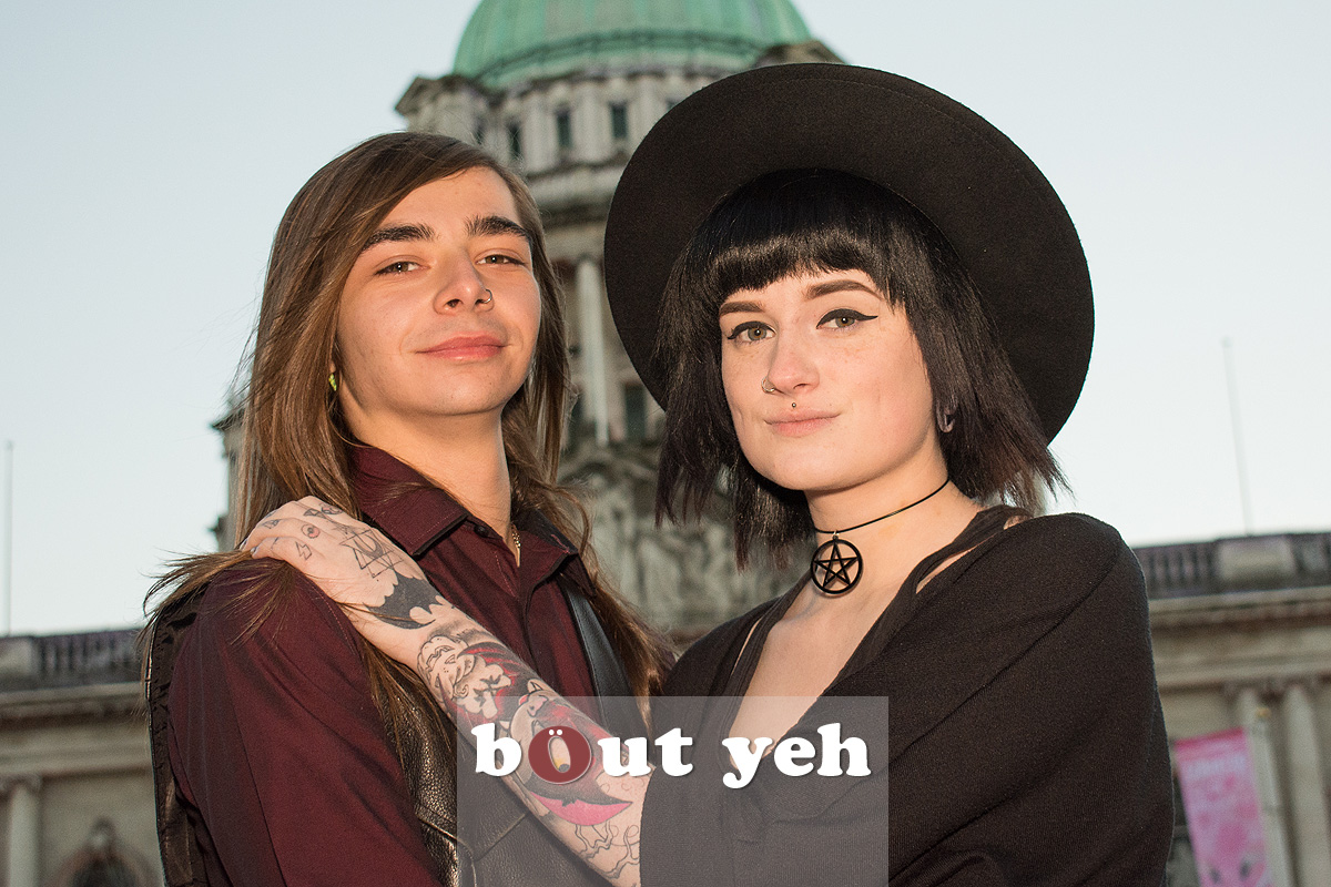 Young goth couple in Belfast. Photo 2564.