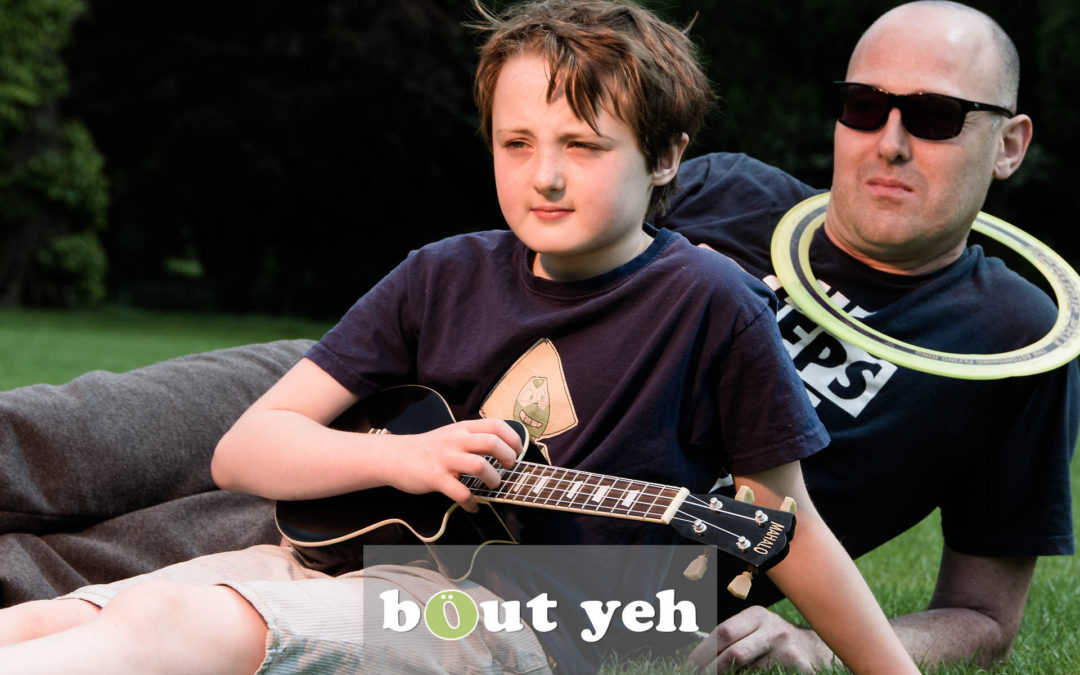 Mandolin Girl and Frisbee Dad