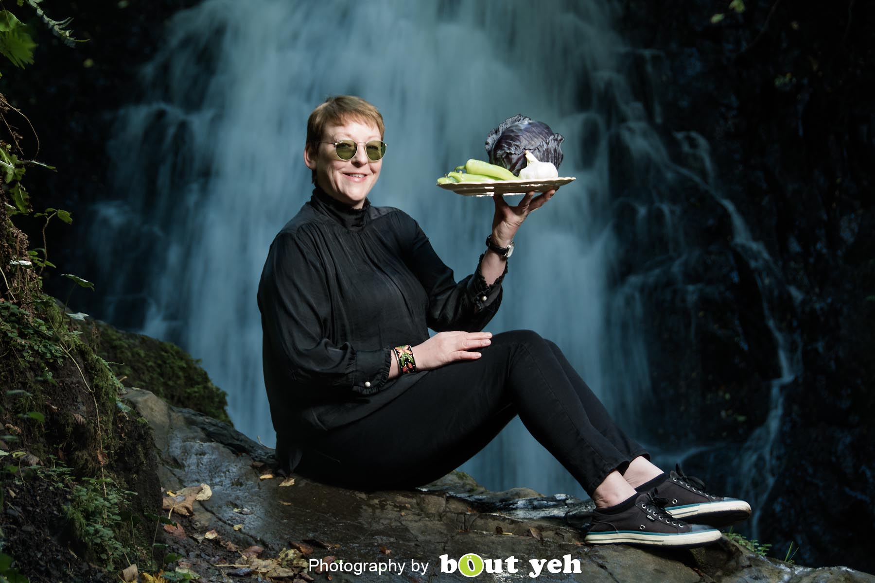Kim, at Glenoe Waterfall, Northern Ireland - photo 9038.