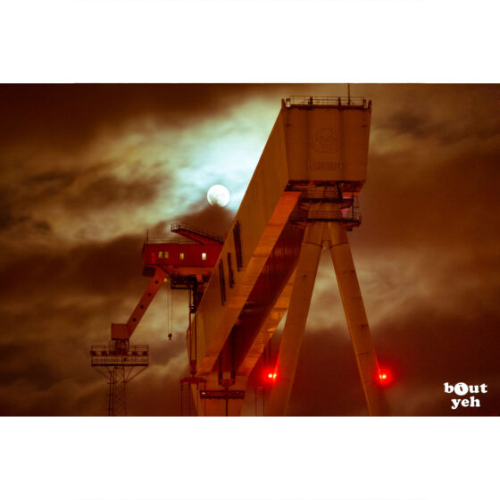 Harland and Wolff shipyard Belfast at night - photo 8864 print for sale