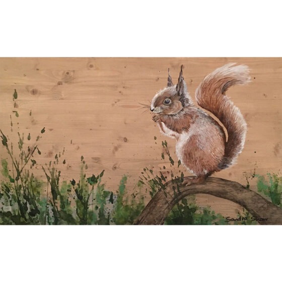 Painting for Sale by Irish artist Sandra Shaw entitled Hippity Hop, acrylic on Wood Painting