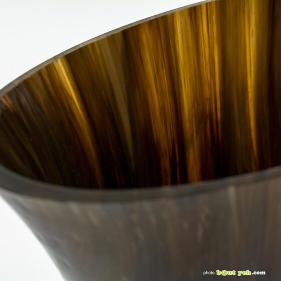 Bullseye eclipse bowl. streaky woodland brown, ivory and black photo 1683