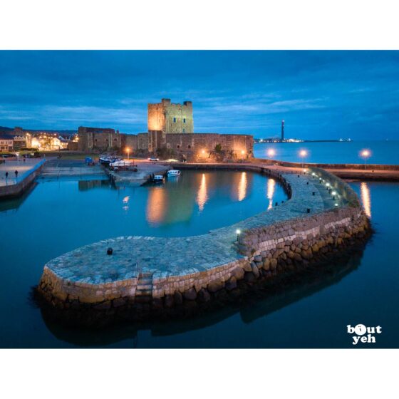 Aerial photograph of Carrickfergus Castle and pier - photo 100 0181 0001