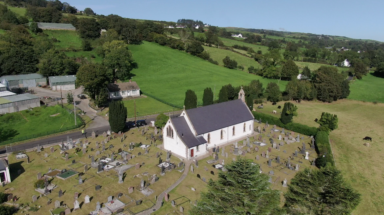 Saint Patricks church and graveyard in Craigagh, Glendun