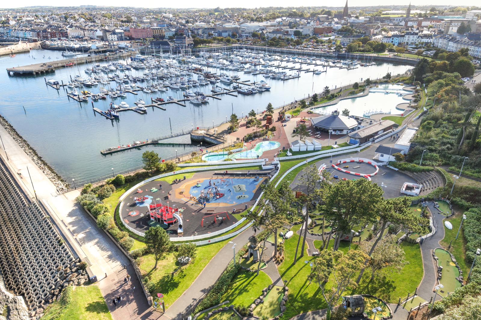 Aerial photo of Bangor Marina and Pickie Fun Park by Bout Yeh drone photography and video production services, Belfast and Northern Ireland - photo 0152